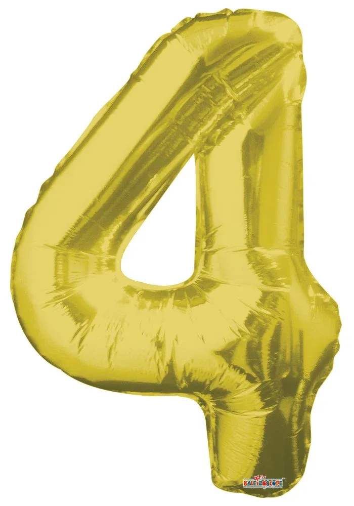 Gold Number 4 Balloon - Get the party started with our number balloons perfect for their big day