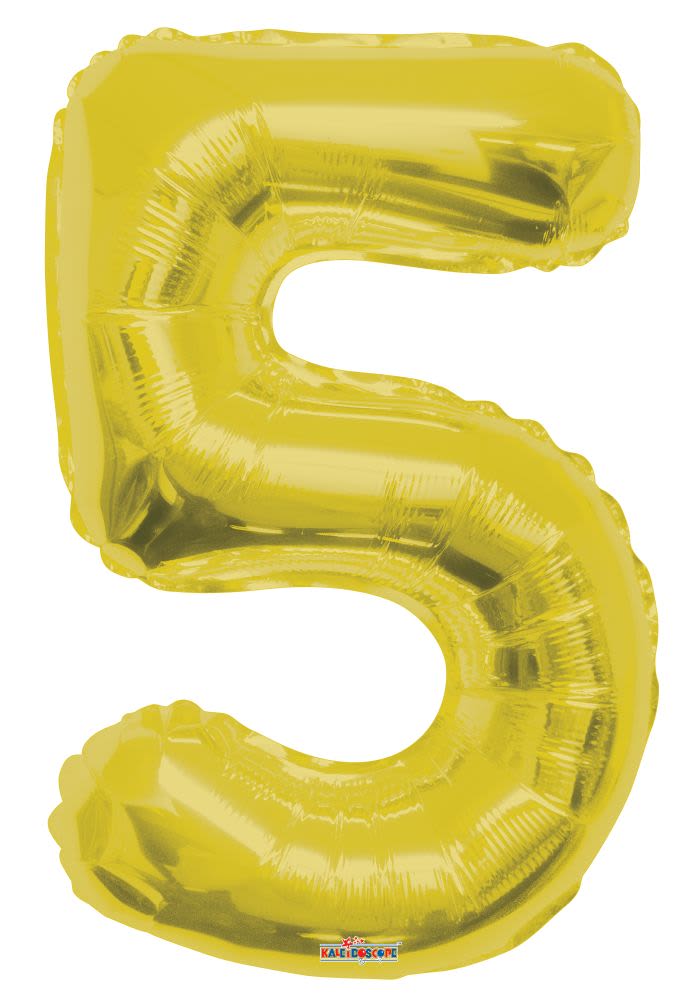 Gold Number 5 Balloon - Get the party started with our number balloons perfect for their big day