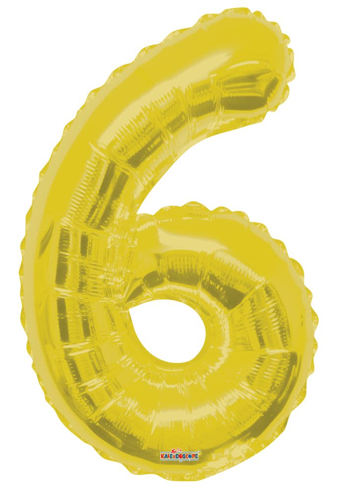 Gold Number 6 Balloon - Get the party started with our number balloons perfect for their big day