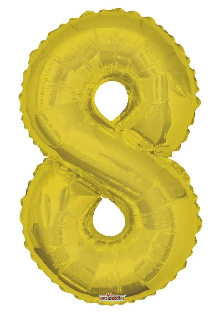 Gold Number 8 Balloon - Get the party started with our number balloons perfect for their big day