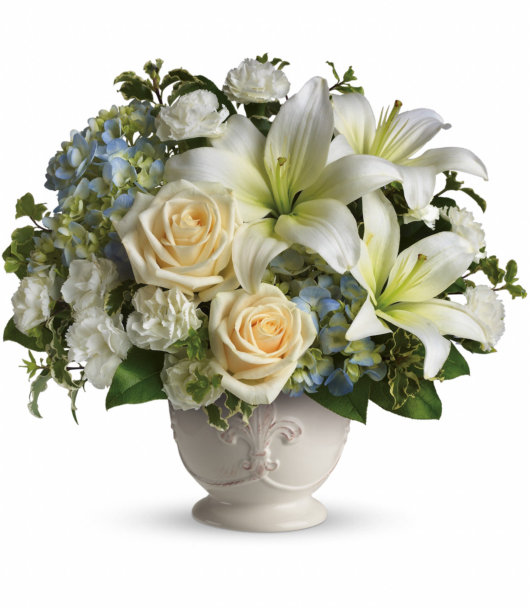 Beautiful Dreams - Soothing and respectful. Calm and compassionate. This beautiful collection of white and light colored blossoms will deliver your loving thoughts perfectly.