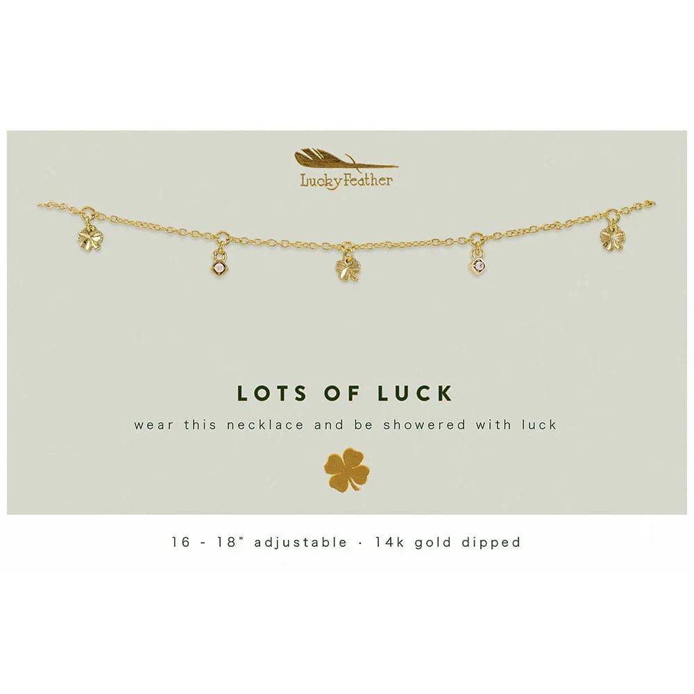 Lots Of Luck Necklace - Who couldn't use a little more luck? This need-it-now necklace goes with everything and is the perfect gift for anyone who wants to keep luck on their side!  MORE ABOUT THE COLLECTION  Chain is adjustable 16-18" and necklace is 14k gold-plated.