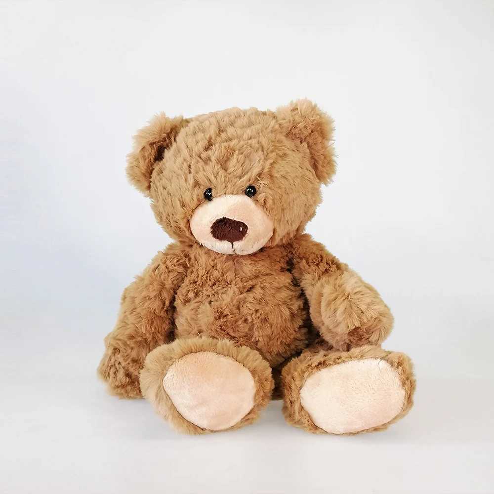 Plush teddy bear sitting against a white background