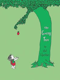 Illustrated book cover with a large green tree and a small child below