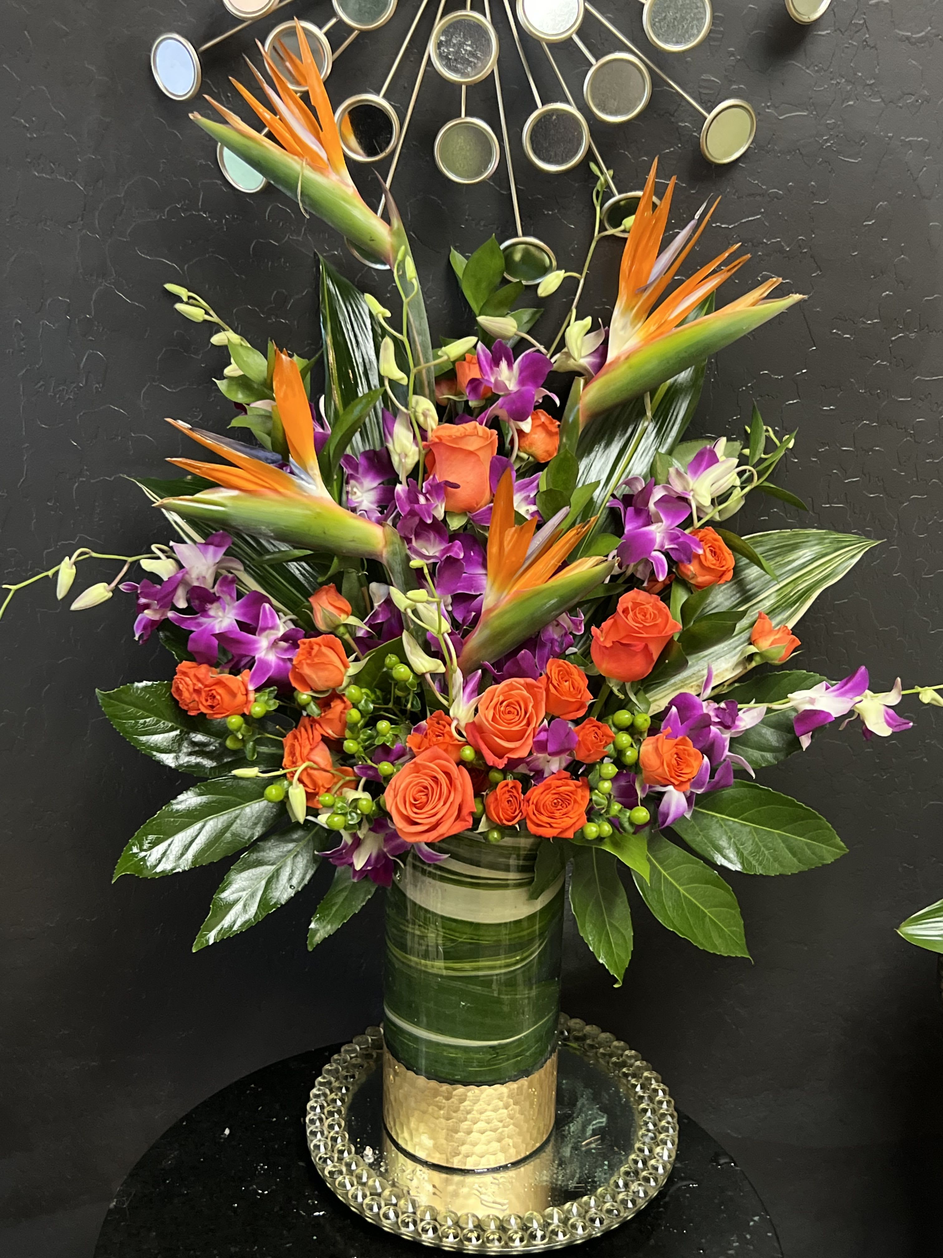 Eternal Love Birds and Orchids Bouquet - Eternal Love Birds and Orchids Bouquet  (((Shown in the premium size))