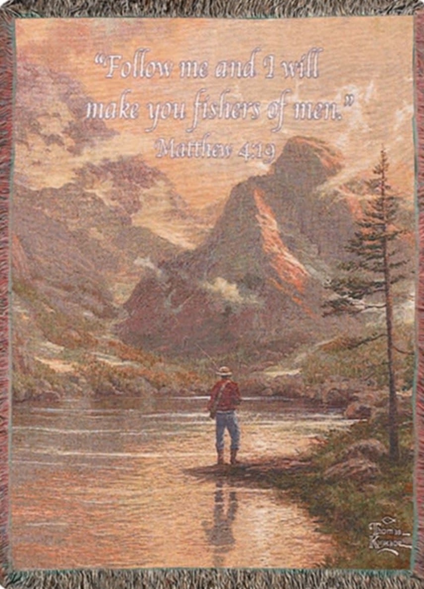 Almost Heaven Tapestry Throw - Bring warmth, comfort, and rustic outdoor charm to any space with the “Almost Heaven” tapestry throw. Featuring rich mountain-inspired artwork and peaceful lodge-style scenery, this heirloom-quality woven throw creates a meaningful statement piece for cabins, lake homes, churches, memorial gatherings, recliners, bedrooms, wall décor, or everyday comfort.  Woven from 100% cotton, this versatile 50”x60” tapestry throw offers both beauty and function with thick woven texture and timeless rustic style. Whether displayed as home décor, used as a cozy blanket, or given as a thoughtful comfort gift, the “Almost Heaven” throw blends warmth, nature-inspired design, and meaningful presentation into one unforgettable keepsake.  The Standard version is folded neatly and finished with a coordinating ribbon for an elegant gift presentation. The Deluxe version includes a temporary easel display, making it ideal for memorial services, churches, celebration of life gatherings, lodges, or special events. The Premium version features a rustic seasonal floral spray in rich fall tones, creating a warm, masculine focal tribute inspired by nature, faith, and the outdoors.  Perfect for sympathy gifts, memorial keepsakes, fisherman gifts, cabin décor, rustic homes, lodge-inspired decorating, comfort gifting, or meaningful everyday display, the “Almost Heaven” tapestry throw offers a heartfelt way to honor memories while bringing warmth and rustic elegance to any setting.