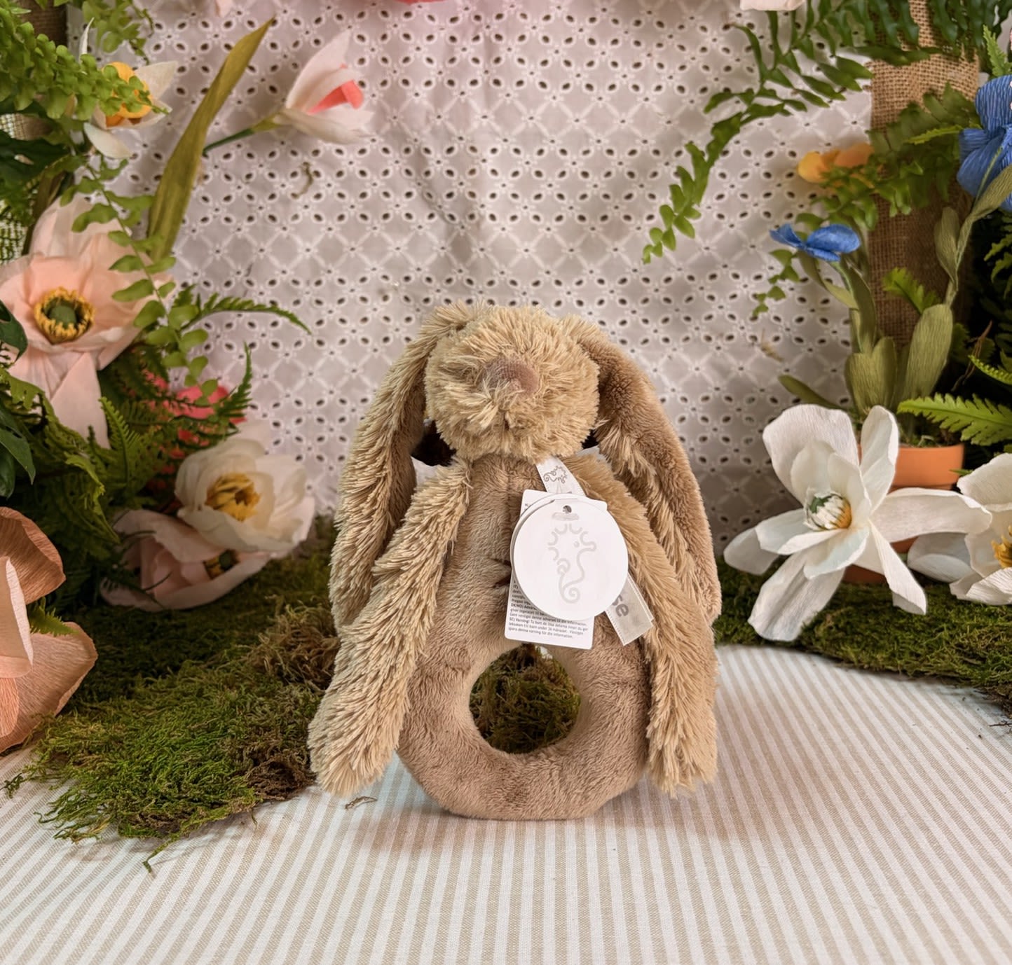 Newcastle Classics Clay Rabbit Richie Rattle By Happy Horse - The clay rabbit Richie rattle makes a nice rattling sound, is super soft and easy to hold.