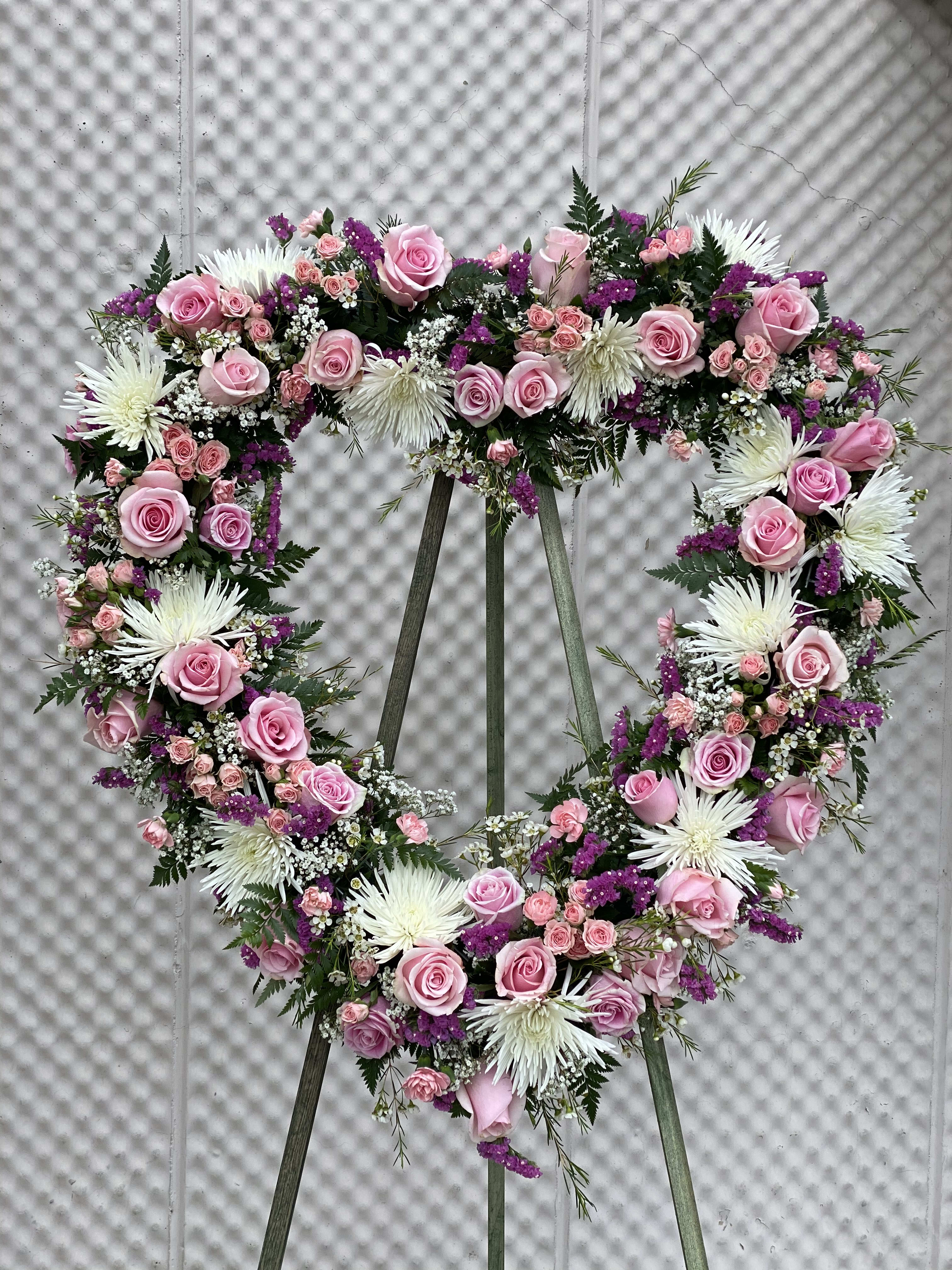 My love forever  - roses, spray roses, carnations,  chrysanthemums,  status mix foliage 