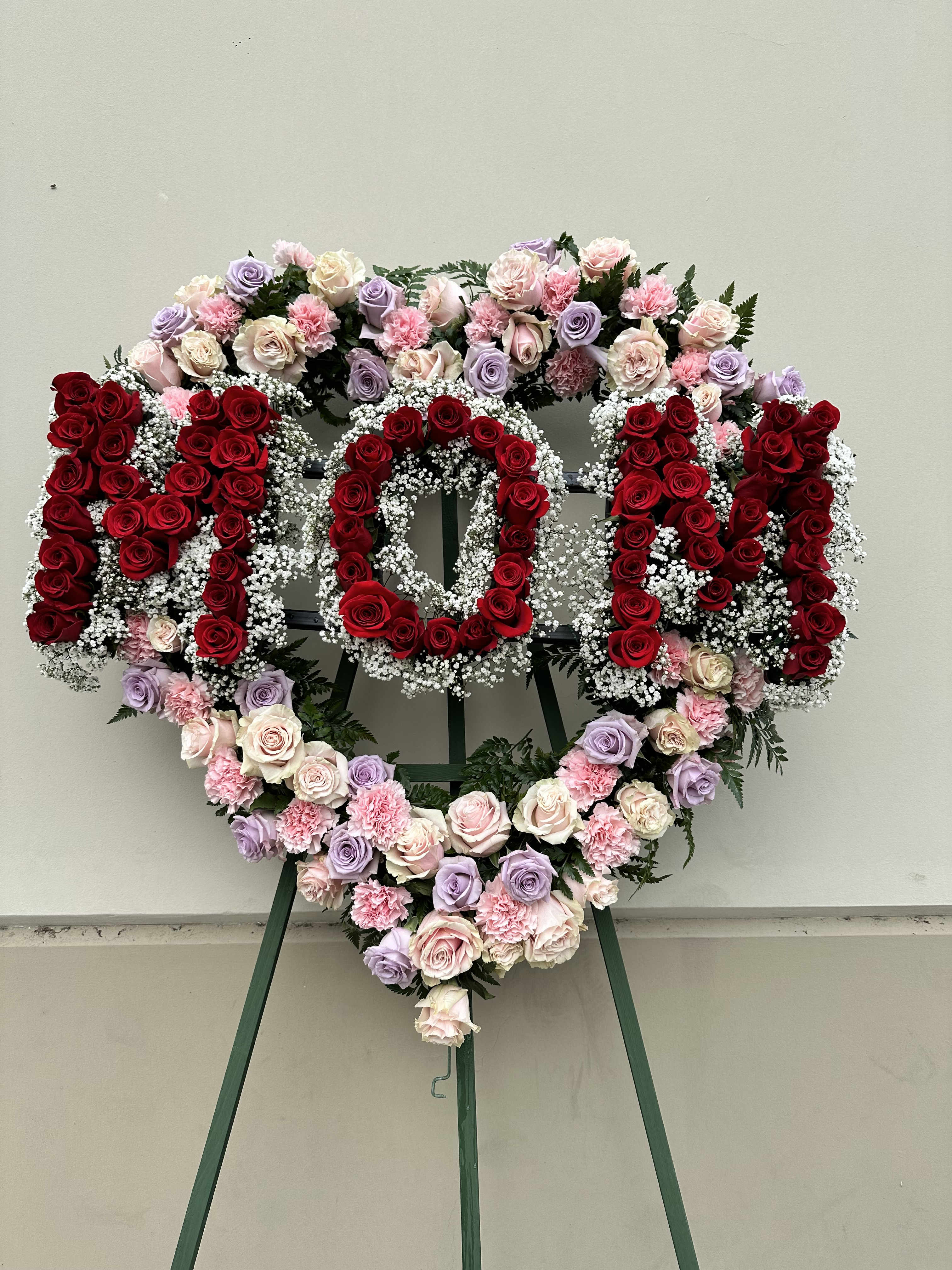 Mom you are missed - This beautiful open heart with mom in center is absolutely gorgeous we can make this in any color call and ask