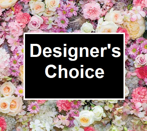 Designer's Choice text over a pastel floral background
