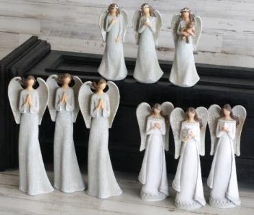 Angel Resin Figurine  - Let these resin angel figurines watch over your home and family from above.  Standard figurines are 8" in height.  Deluxe figurines are 10" in height.  Premium figurines are 12" in height. 