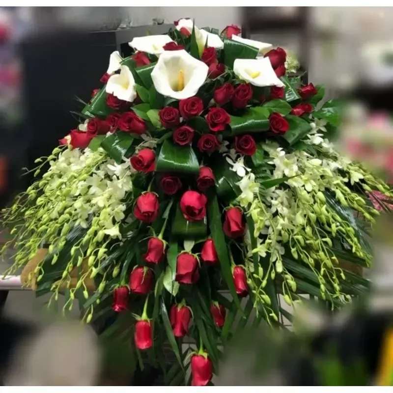 Casket Spray 425 - Casket Spray Arranged With Mixed Flowers. 