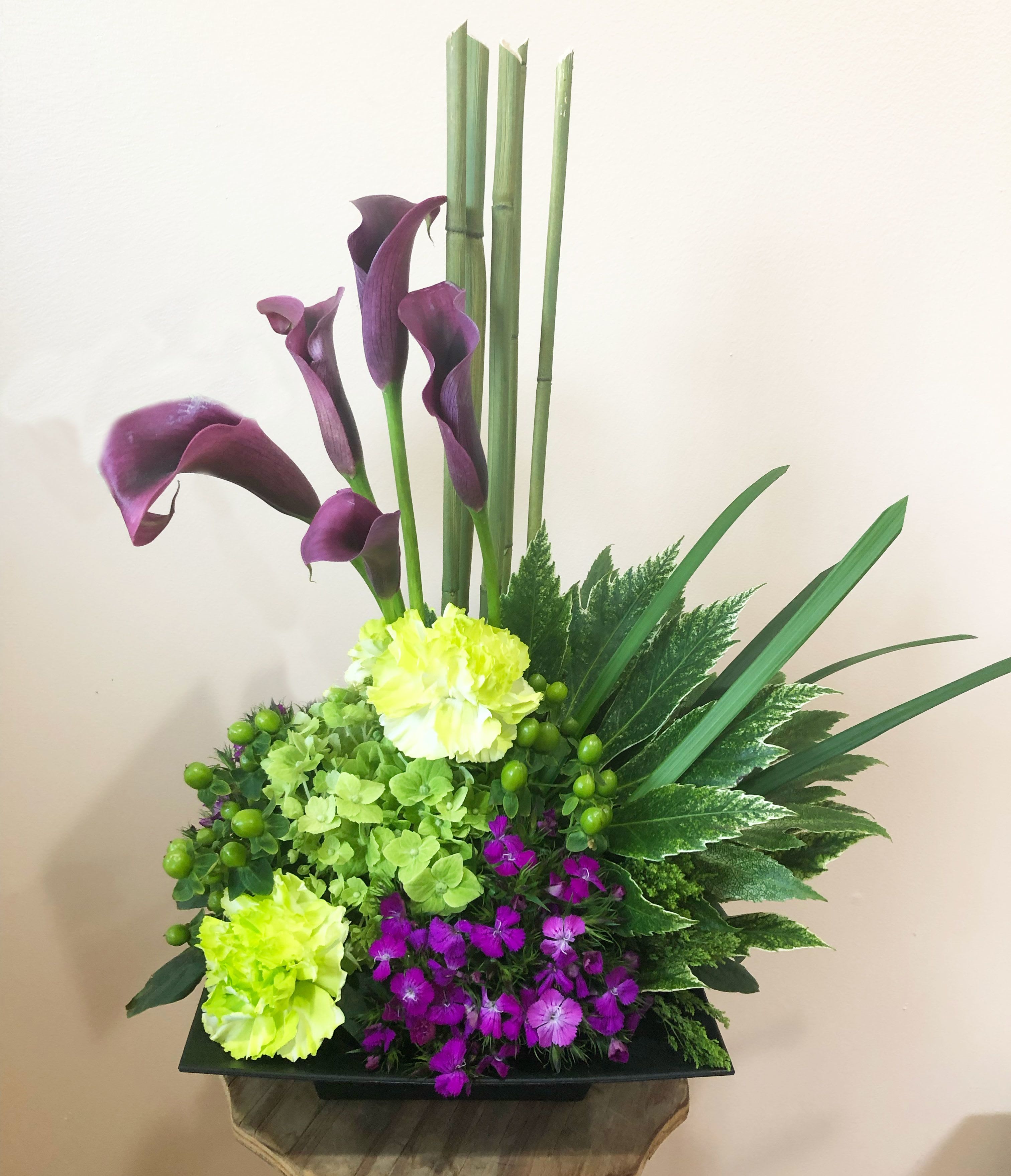 Zen Garden - Tropicals in a zen green dish.