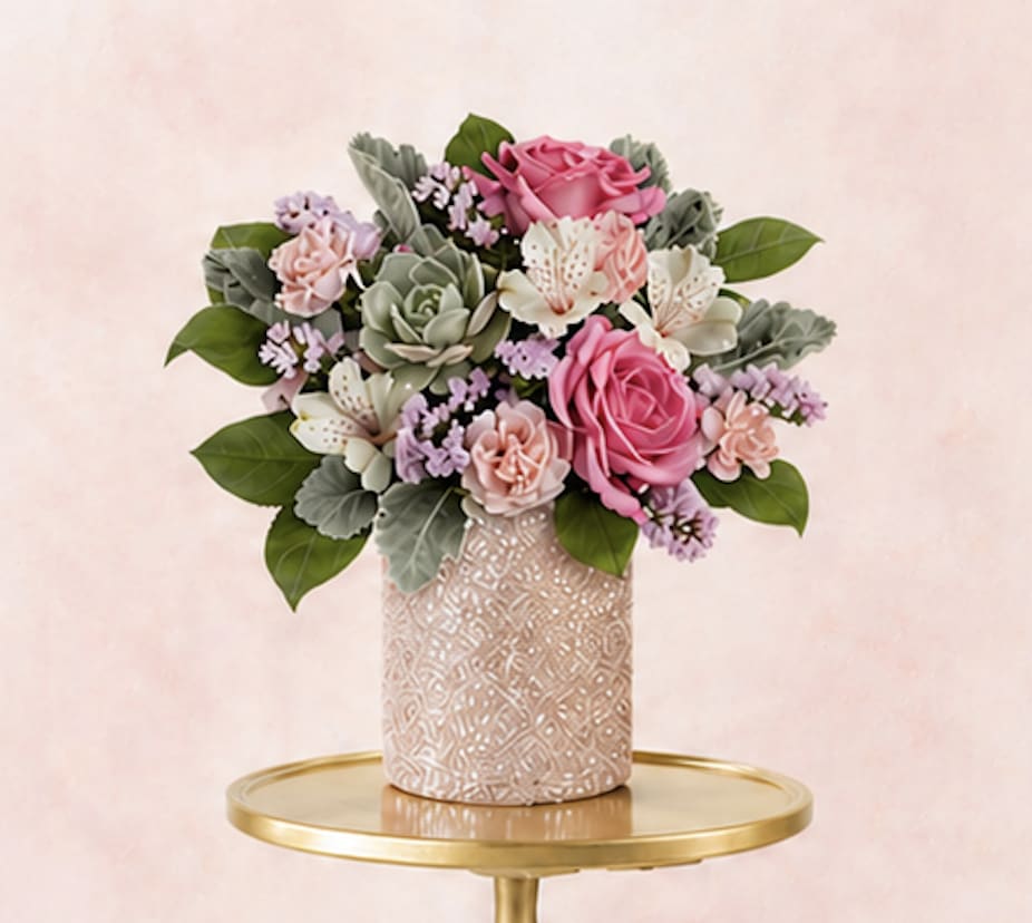 Heart of Gold - Pretty pinks and a succulent too. 