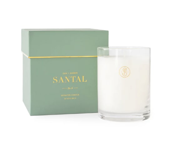 Scented candle in a glass tumbler with a matching box