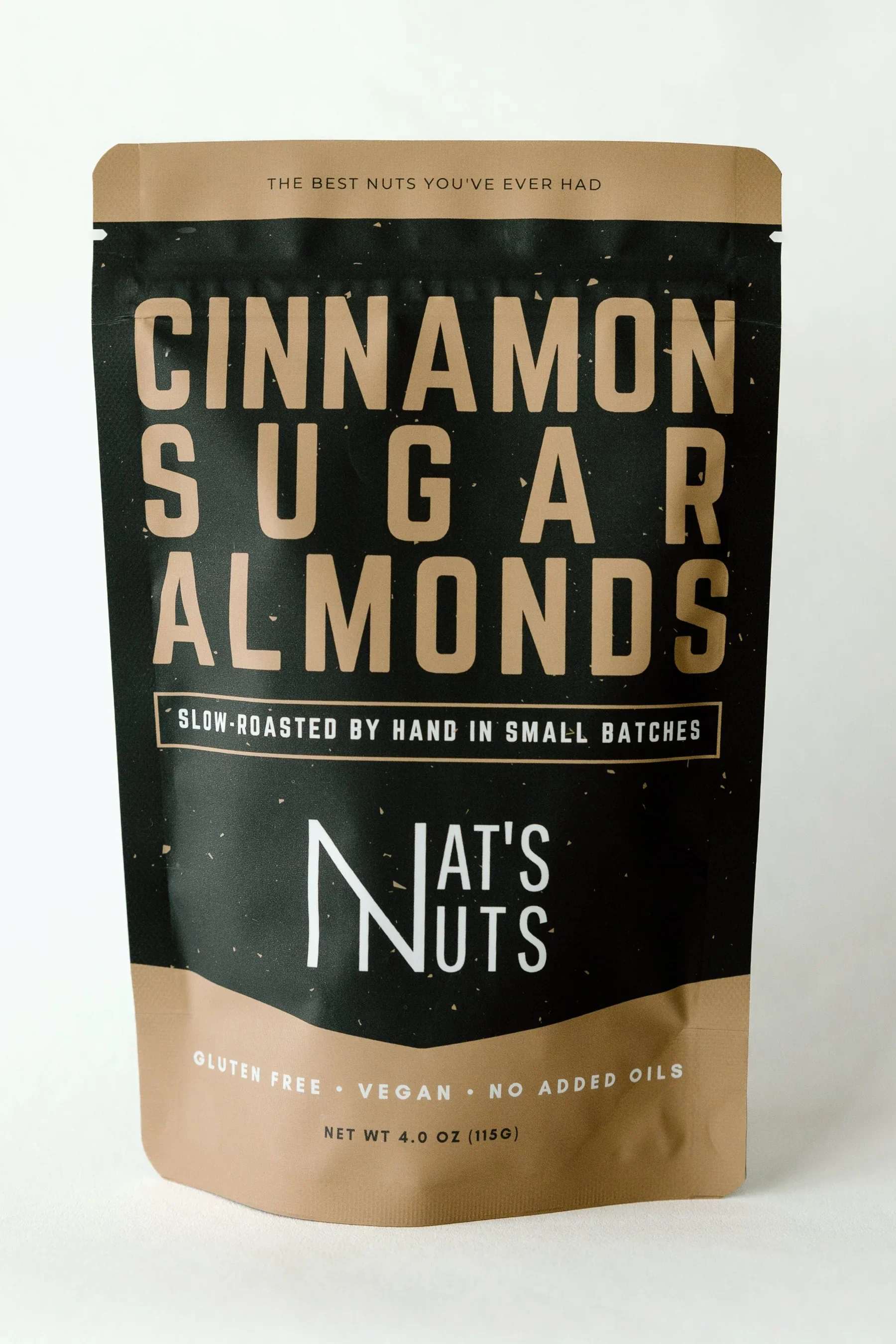 Cinnamon Sugar Almonds - Some flavors just take you somewhere. Nat's Cinnamon Sugar Almonds taste like the roasted nuts you'd find at a farmers market on a crisp fall morning: warm cinnamon, a hint of vanilla, and just the right touch of sweetness in every crunchy bite.   Made with five simple ingredients you can actually pronounce: almonds, pure cane sugar, cinnamon, pure vanilla extract, and sea salt. That's it. No fillers, no artificial flavors, no added oils... just real ingredients roasted in small batches the way they're meant to be.