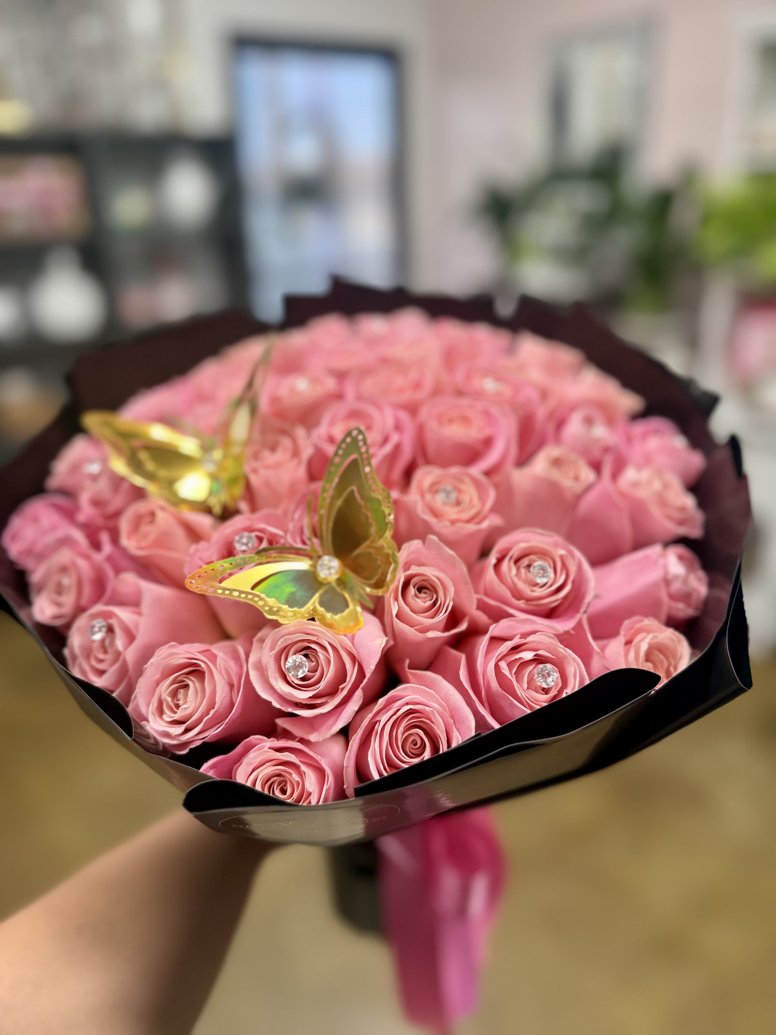 Pink Rose Bouquet - 50 PINK ROSES BOUQUET