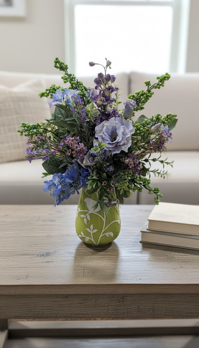 Songbird Symphony Silk - This is Silk Arrangement. These are not real flowers and these cannot be altered.