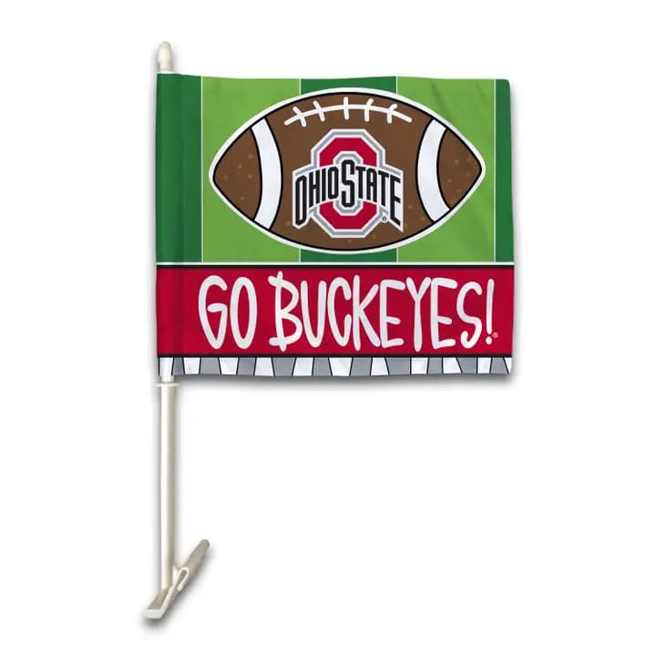 Ohio State Buckeyes flag on a pole