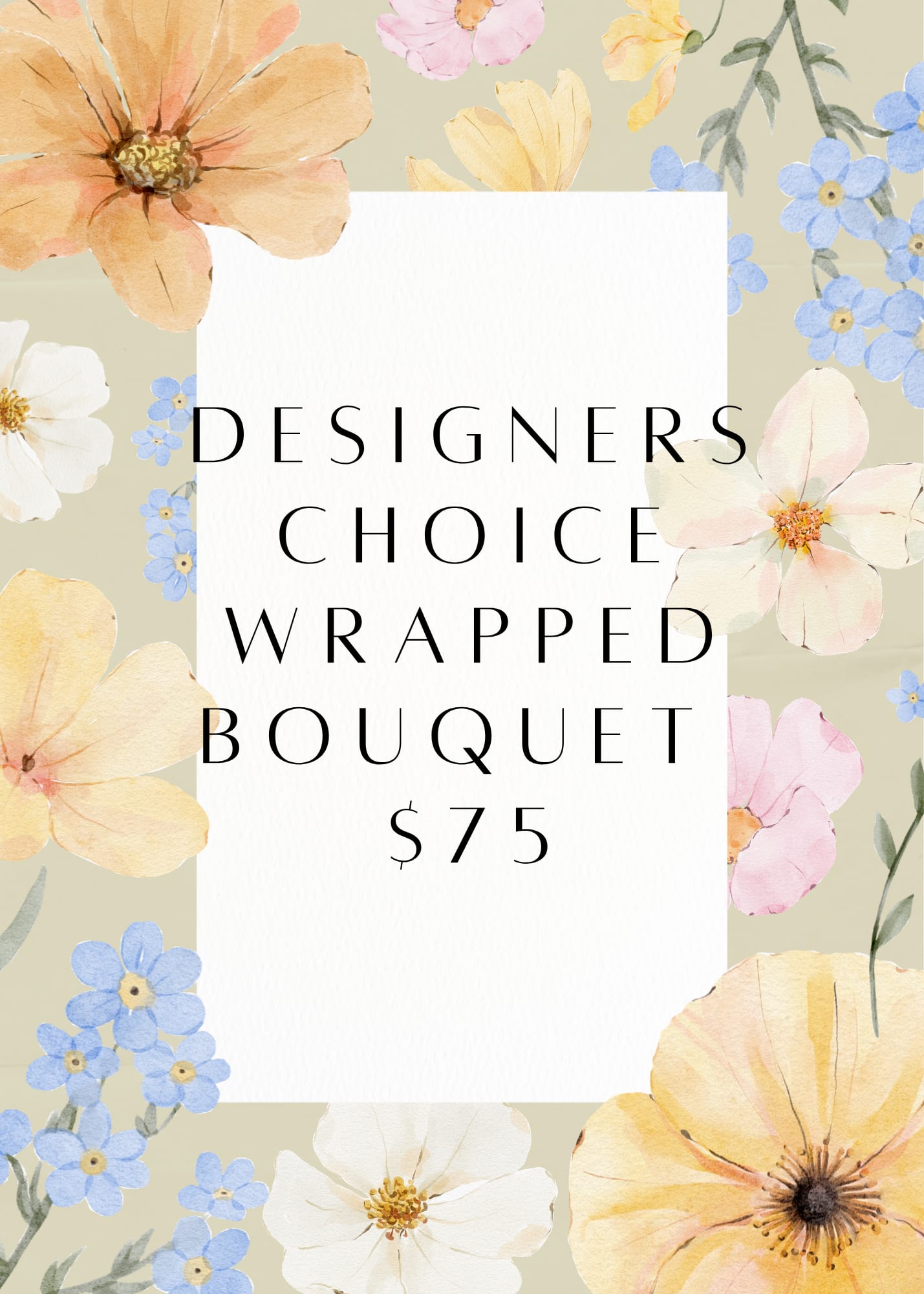 Designers Choice $75 Wrapped Bouquet  - A $75 designers choice wrapped bouquet. 