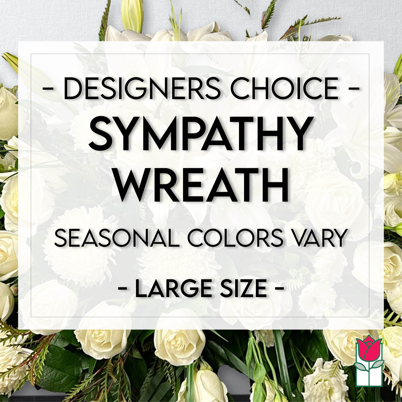 Designers Choice Sympathy Wreath - Large Size - Amidst the challenge of finding the right words, the Beretania Florist Designer's Choice Funeral Wreath steps in as a heartfelt tribute, a visual expression of emotions that transcend language itself. It's a creation borne from empathy, designed to provide solace and comfort when comfort is most needed.  Comprising an exquisite array of fresh seasonal flowers, this arrangement encapsulates the essence of life's profound and ever-changing beauty. Each bloom, carefully selected and artfully placed, mirrors the vibrant cycles we all experience. It's a testament to the continuous flow of existence, a reminder that even in moments of sorrow, there is an undeniable cycle of renewal and growth.  Guided by the seasoned hands of our skilled florists, every Designer's Choice Funeral Arrangement is a unique masterpiece. The selection of blooms and colors is an artful process, carefully curated to honor the memory of your dear departed. Each petal, each hue, is a brushstroke on the canvas of remembrance, capturing the spirit and essence of a life well-lived. 