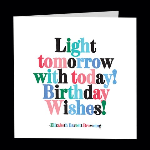 Birthday wishes card with colorful text on a white background
