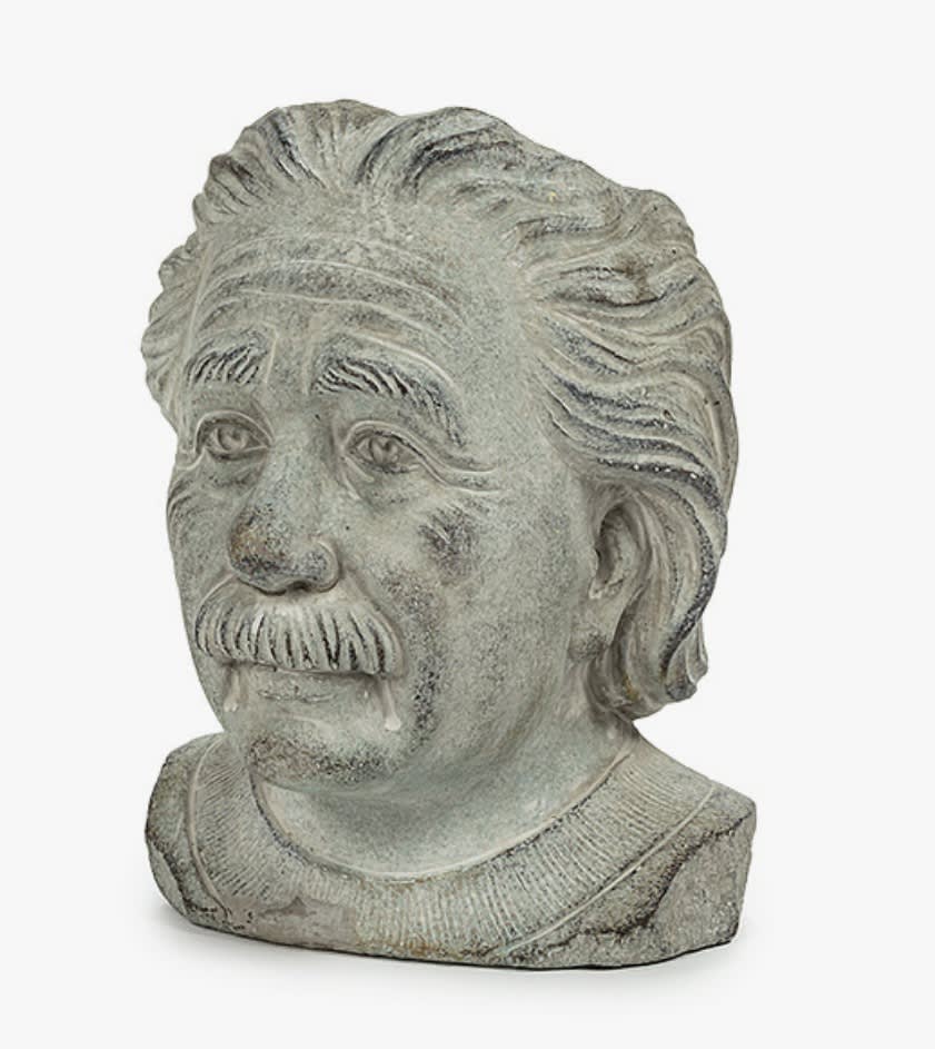 Stone bust sculpture of an elderly man