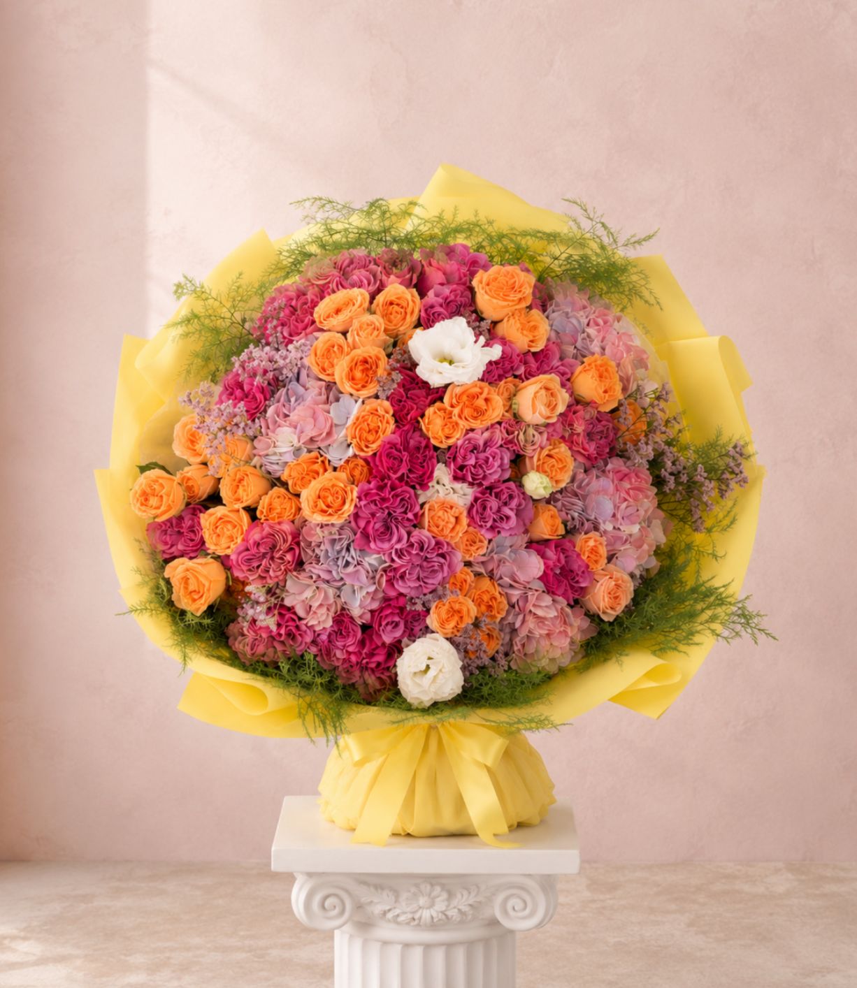Summer Lovin - Brighten any space with our Elegant Flower Bouquet! Bursting with vibrant blooms, this stunning arrangement features seasonal favorites paired with lush greenery for a breathtaking display.  Perfect for any occasion, it makes an ideal gift or a special treat for yourself. Elevate your decor with this captivating bouquet that brings joy and sophistication to your home or office.  Order yours today and let the beauty of flowers inspire you!