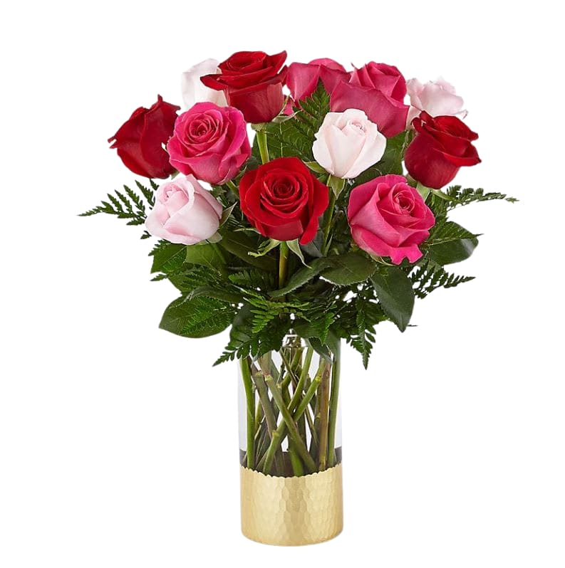 Love &amp; Roses  - It's all in the name. This arrangement is a soft and feminine combination of roses in three stunning shades. The mixture of pinks and red bloom in our Love &amp; Roses Bouquet is perfect for sending affection to a significant other or surprising a loved one with the sweetest sentiments.  