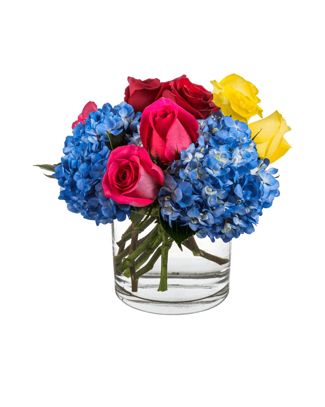Eyes on You - A cute showstopper. Bright multicolored roses make this darling arrangement pop. Perfect for Best Friends Day, Parents Day, or just because, this arrangement will light up somebody's day.   