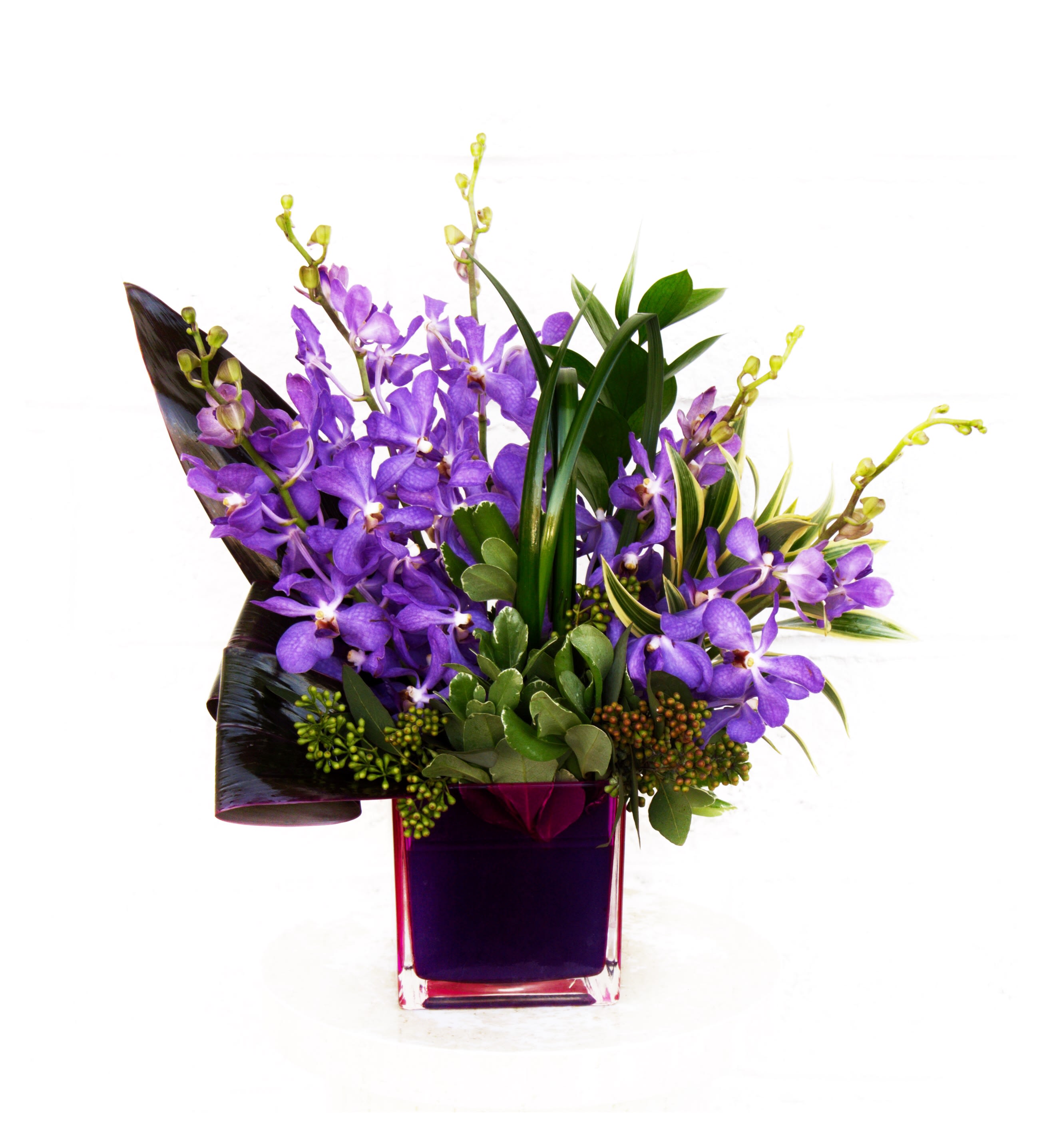 Lovely Vanda Orchids - Lovely Vanda orchids and tropical accents in a nice container