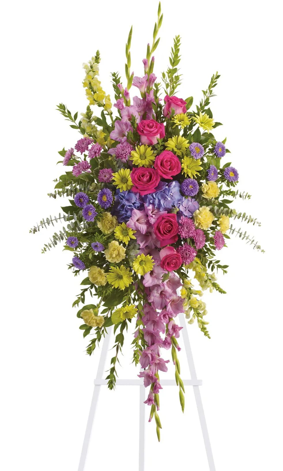 Bright and Beautiful - Reflecting the many colors of life, a rich spectrum of blooms evokes the range of emotions experienced in remembering a cherished loved one. 249-3 