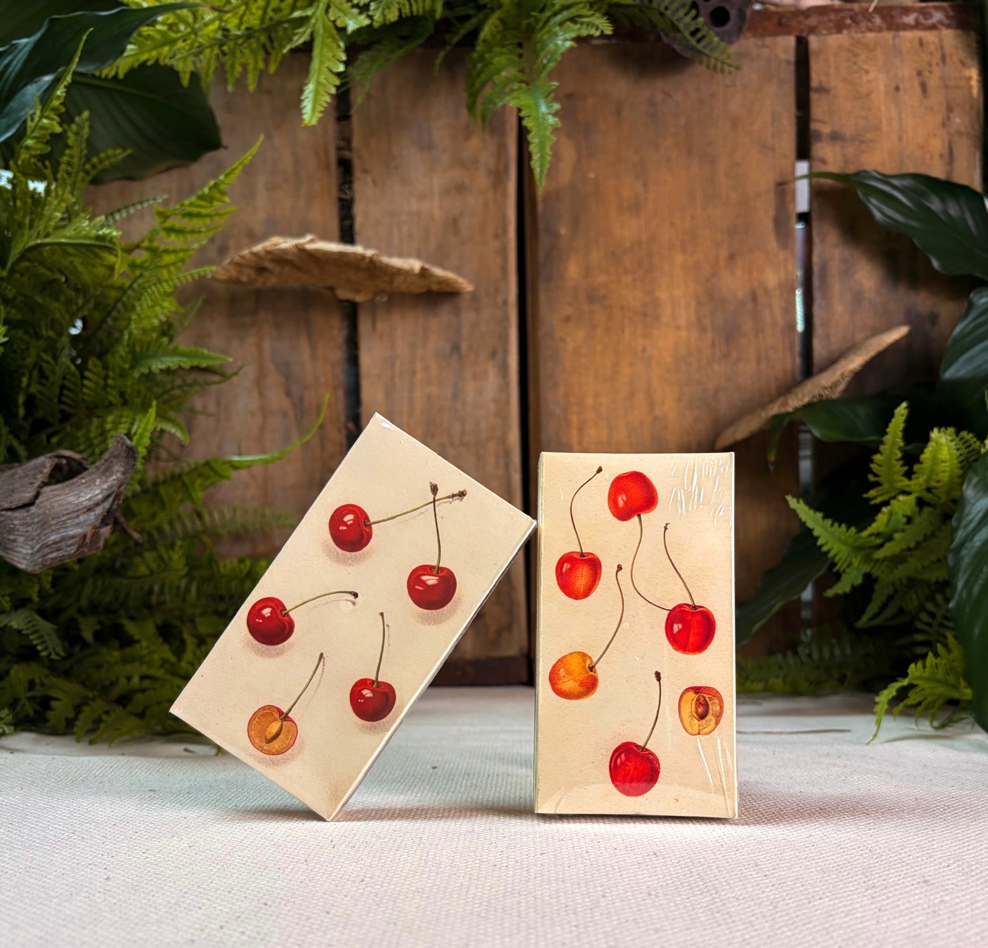 Cherry Matches - Enjoy on your coffee table or mantle, alongside a candle. Slide it under the ribbon of a wrapped present or, pair it with a bottle of wine, to create a thoughtful hostess gift, wedding favor or gift basket.