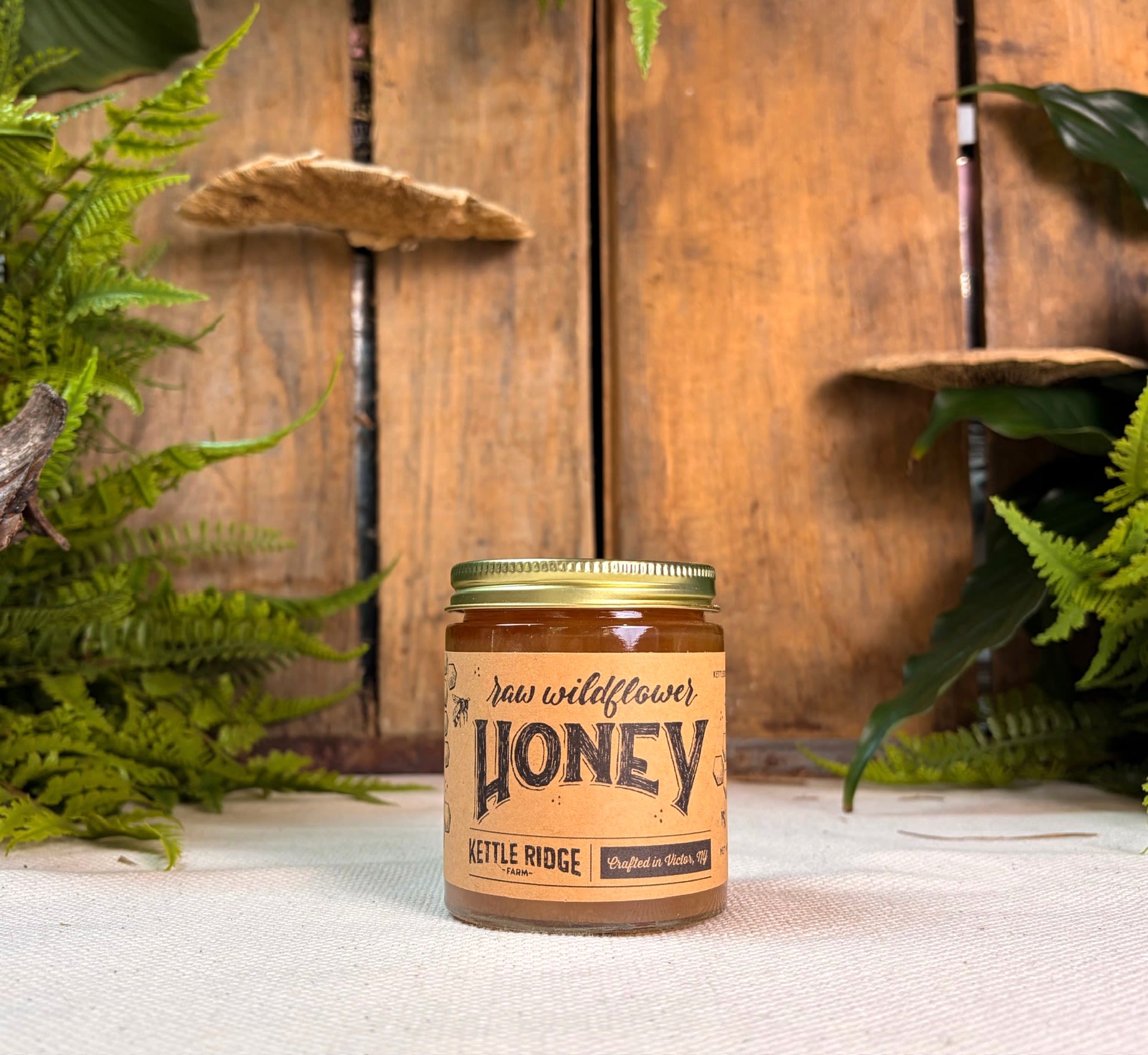 Kettle Ridge Raw Wildflower Honey - 9 Oz - Locally crafted honey from Kettle Ridge Farm here in Victor, NY.   Size - 9 Oz