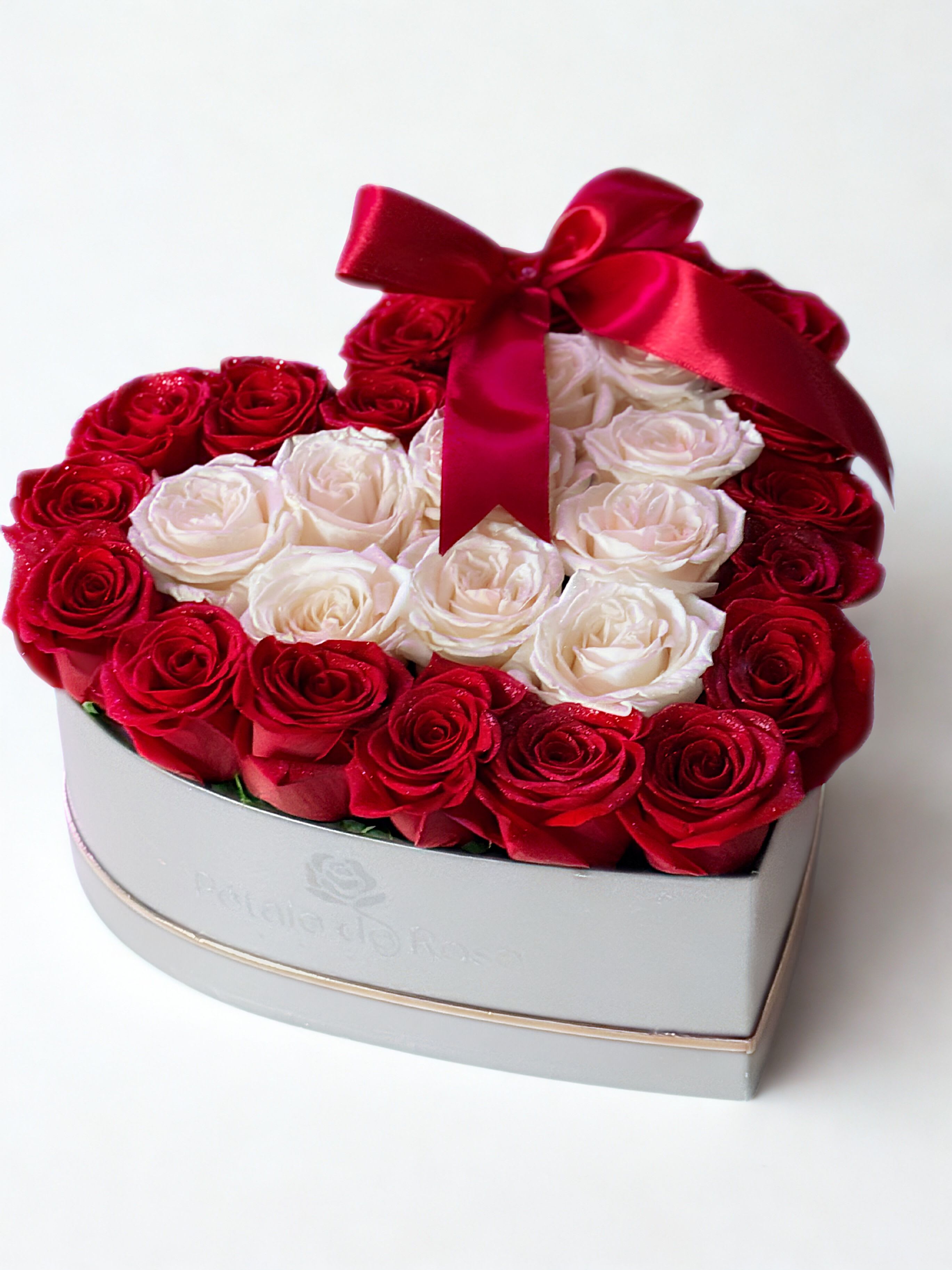 Mothers Day heart  - Surprise MOM with our red and white roses in a heart shape 