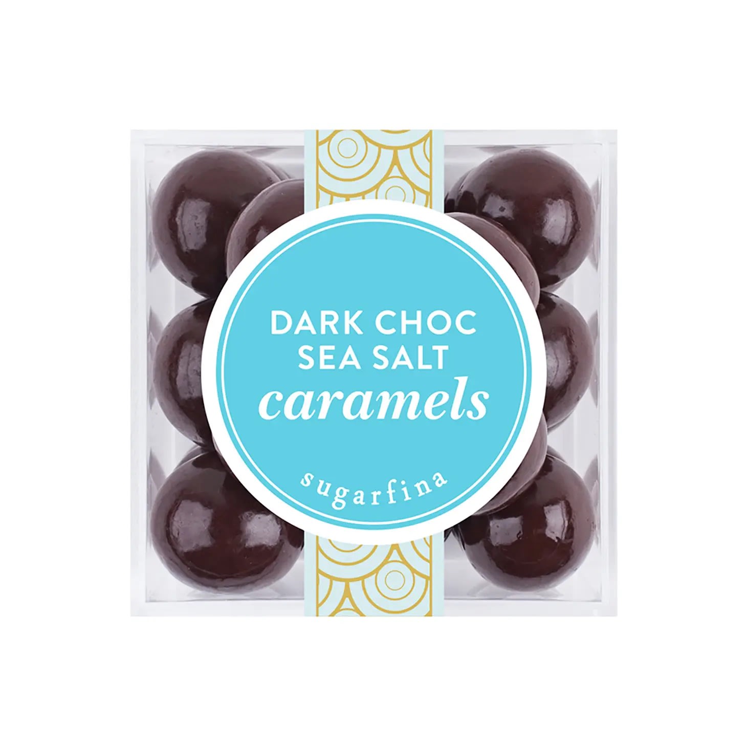 Box of dark chocolate sea salt caramels