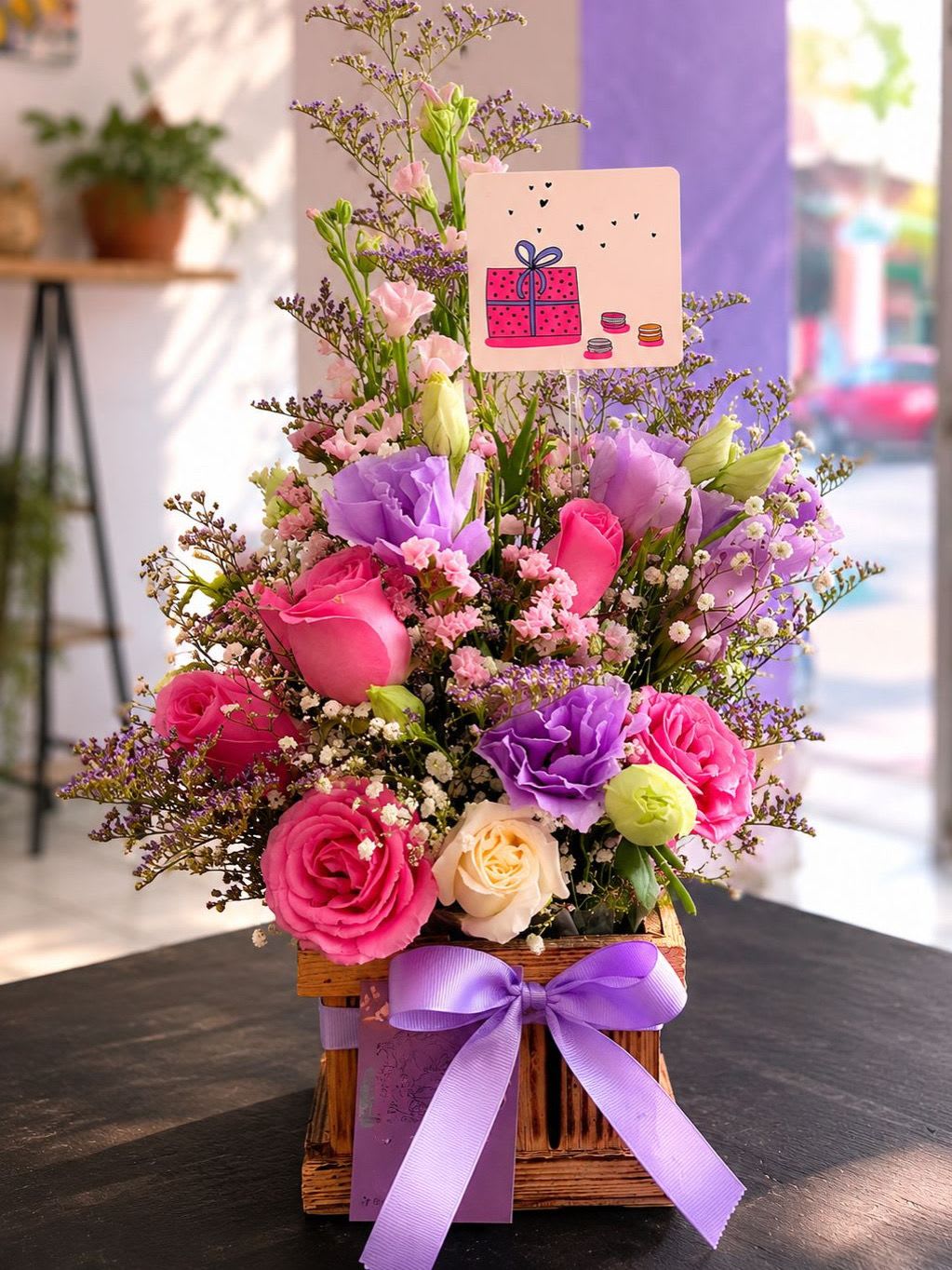Lavender Dream Garden Basket - Whether you're celebrating a birthday, sending love, or simply brightening someone's day, the Lavender Dream Garden Basket is a gift they'll never forget. Designed and handcrafted. 