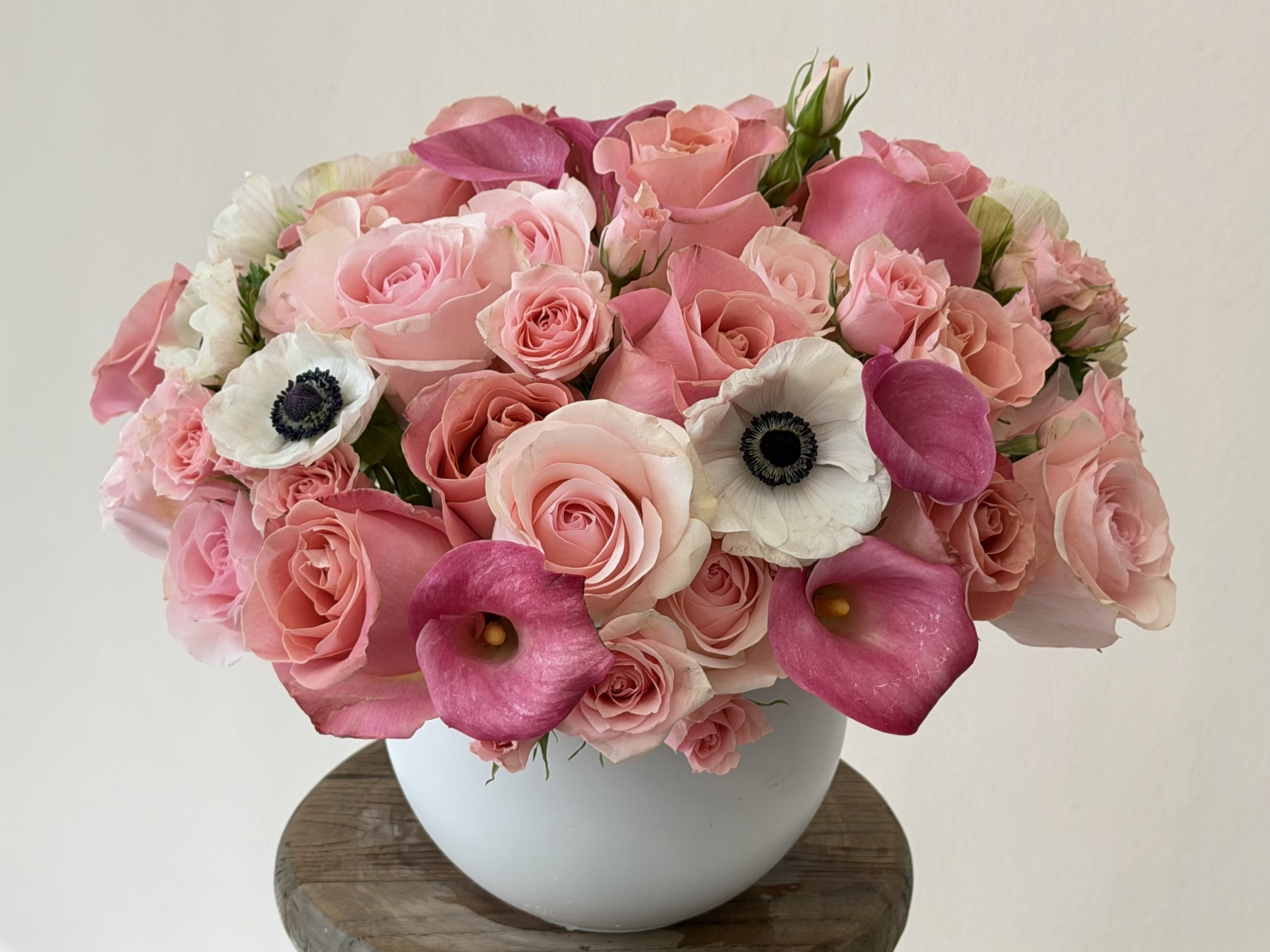The Essential - Lime Green Hydrangea, Roses, Hyacinth, Cala Lilies Spray Roses with Colors &amp; Textures that perfectly express the Love, Adoration &amp; Appreciation for your Mother, Wife or Friend. 