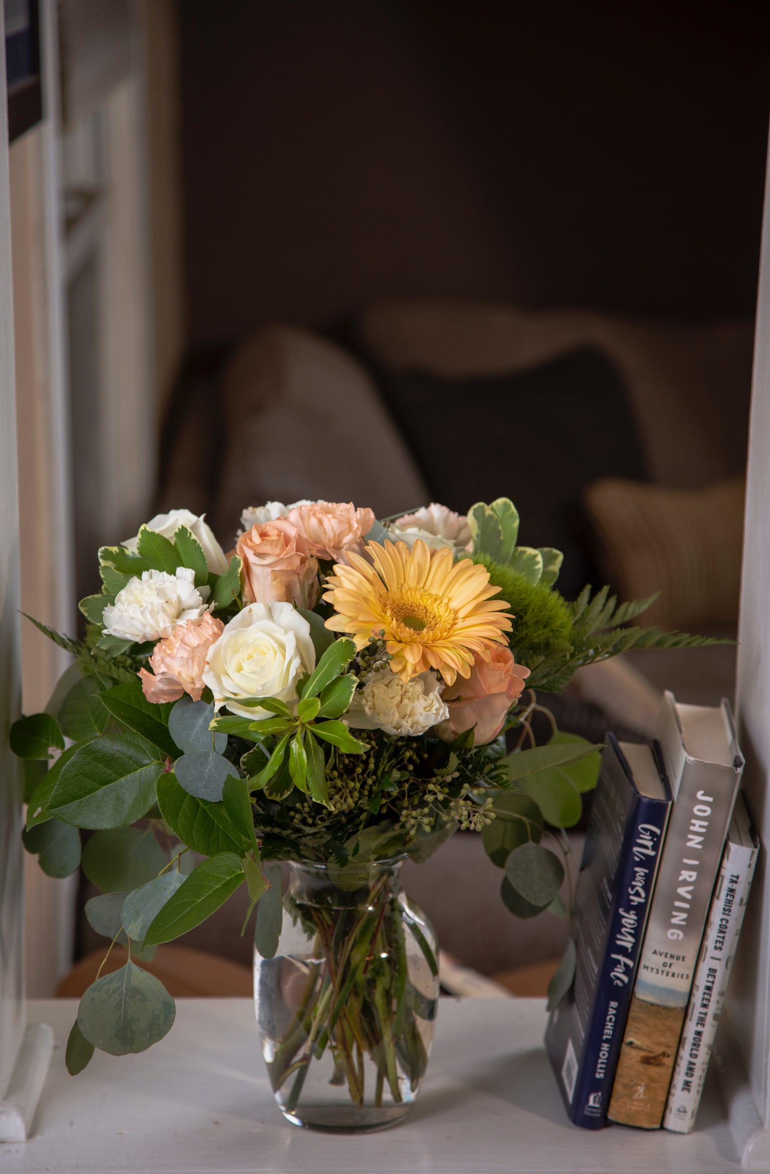 The Peachy Amaretto - This beautiful peachy pink, white, and sage green design is a soft and subtle way to show send someone your love!