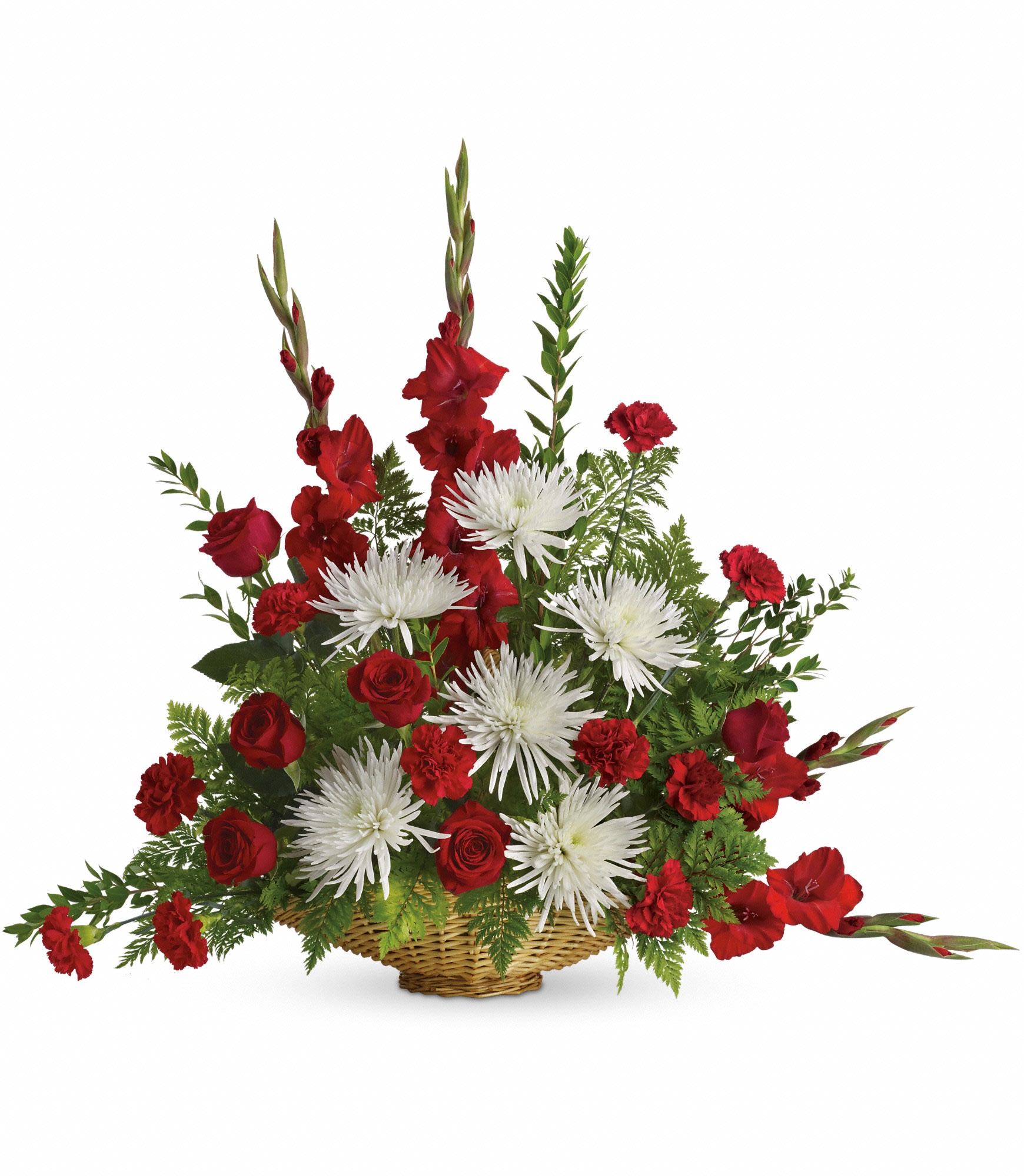 Enduring Grace - This beautiful, tasteful arrangement of classic red and white flowers is a lovely expression of caring. It will be a comfort to the family, who will long remember your thoughtfulness during a time of loss. T529-1A 