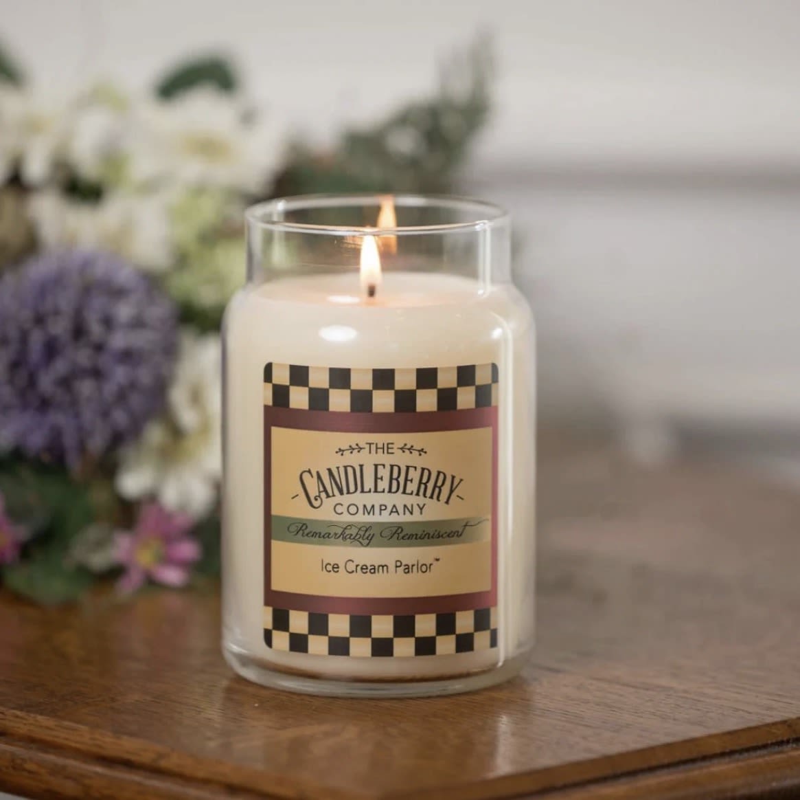 Ice Cream Parlor™ - Large Jar Candles - Description: Ice Cream Parlor is a delightful blend of sweet cream and Madagascar vanilla, swirled with hints of freshly baked waffle cone, evoking memories of carefree summer days.   Scent Notes: Top: Sweet Cream, Waffle Cone, Vanilla Middle: Praline, Cinnamon Base: Marshmallow, Coconut Milk  Product Details: Burn Time: 135-155 hours Wax Info: Soy Blend Wicks: Single wick - 100% lead-free Produced: Proudly Made in the USA Formula: Made with Advanced Fragrance Technology, Highly Scented, Clean burning