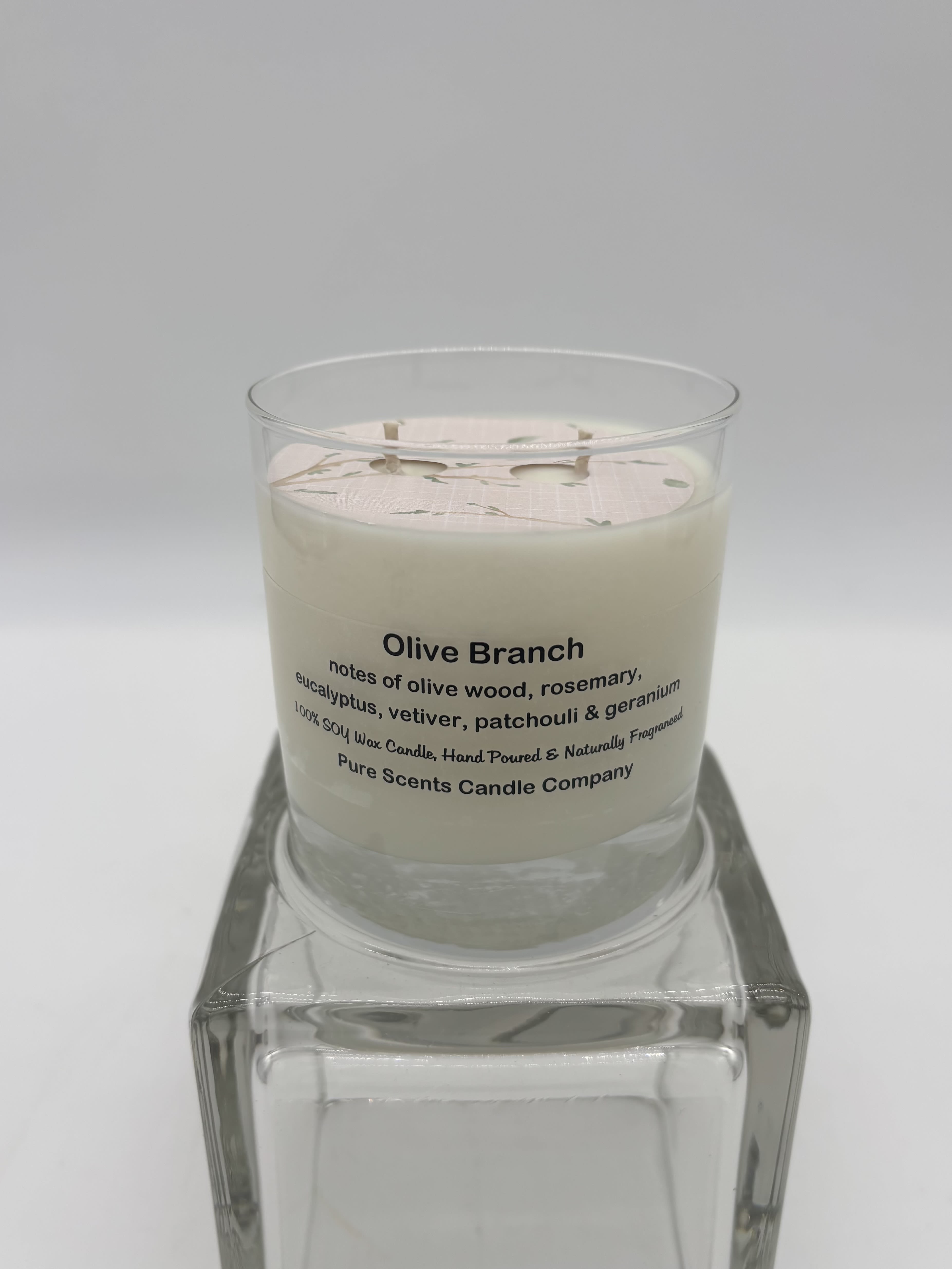Olive Branch 9oz Candle - Notes of olive wood, rosemary, eucaltpus, vetiver, patchouli &amp; geranium