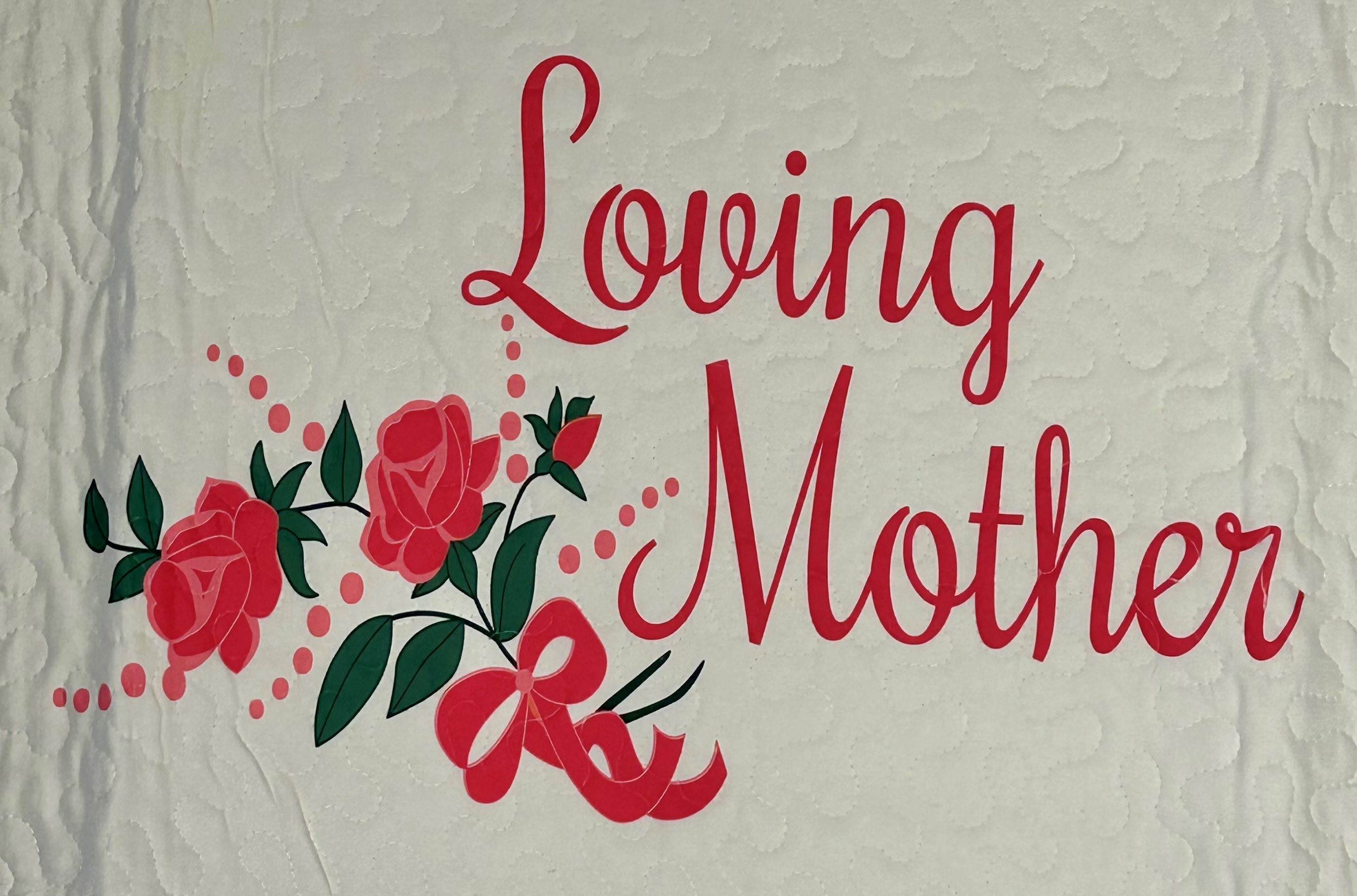 Pink floral Mother's Day graphic with roses and leaves