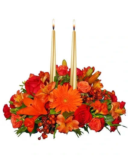 THANKSGIVING UNITY CENTERPIECE  - Flowers warmly express your feelings of love and appreciation during special times together. Take the opportunity to surprise your hostess or other loved ones with this gorgeous table centerpiece. 