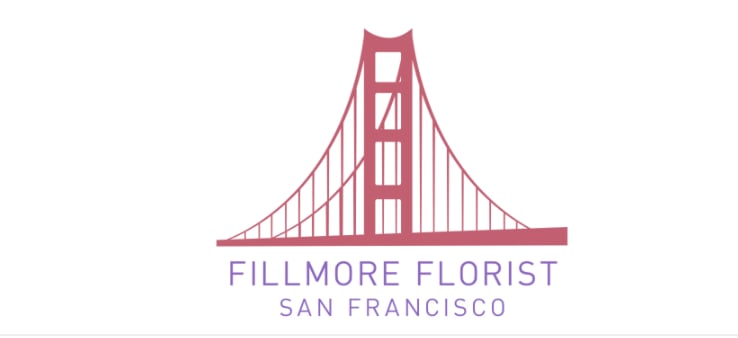 Fillmore Florist San Francisco logo with a pink bridge graphic