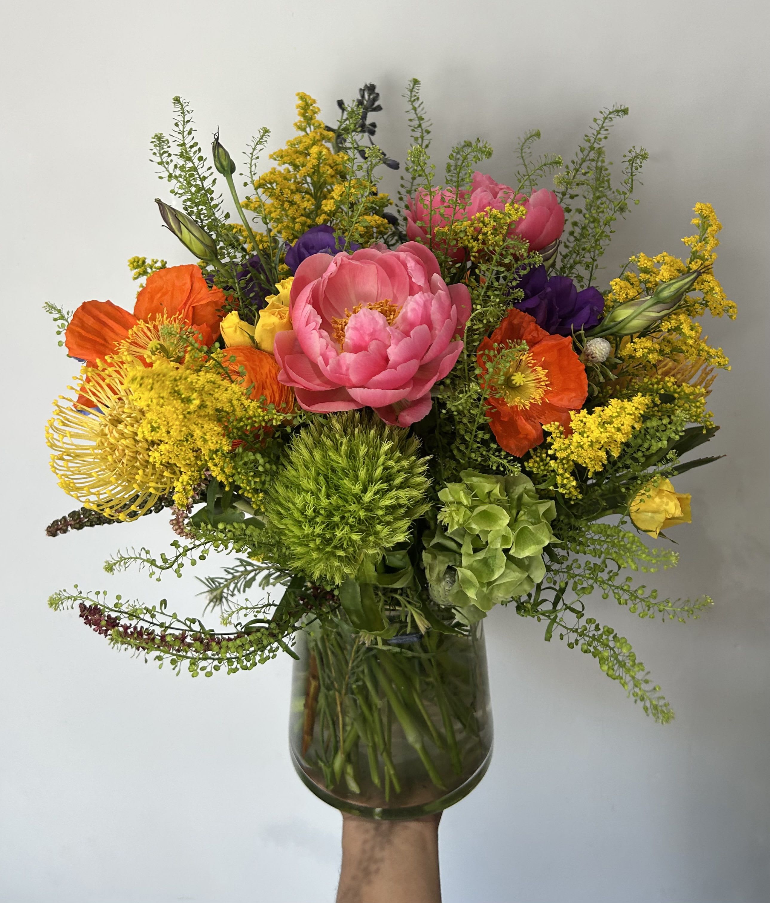 Summer's Affection - Season summer flowers arranged into a vase. 