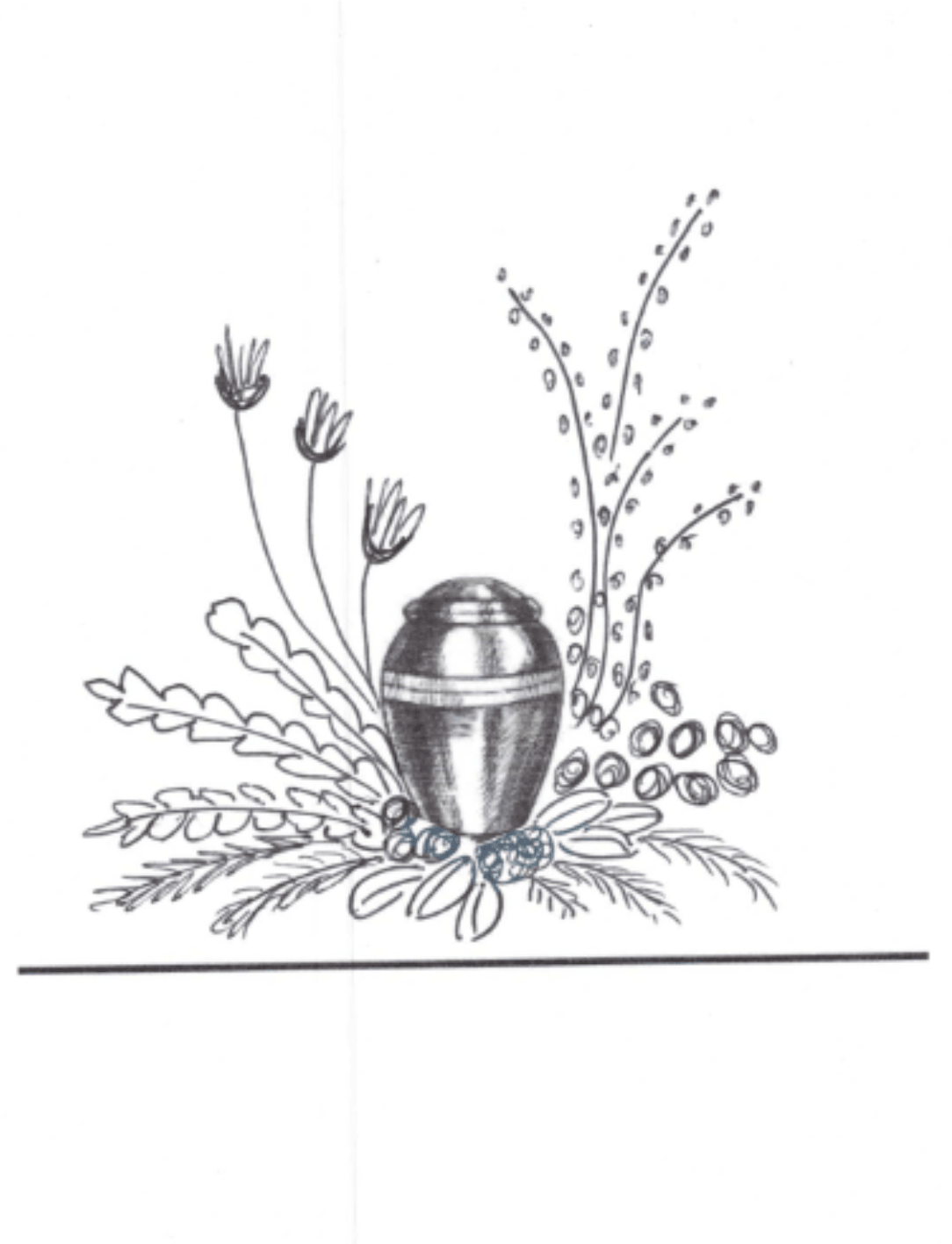 Urn Spray - Nestled - An arrangement for the urn to be set in with flowers flowing up in the back and sides.  Please note preferred colors and any specific flower requests in the order notes.