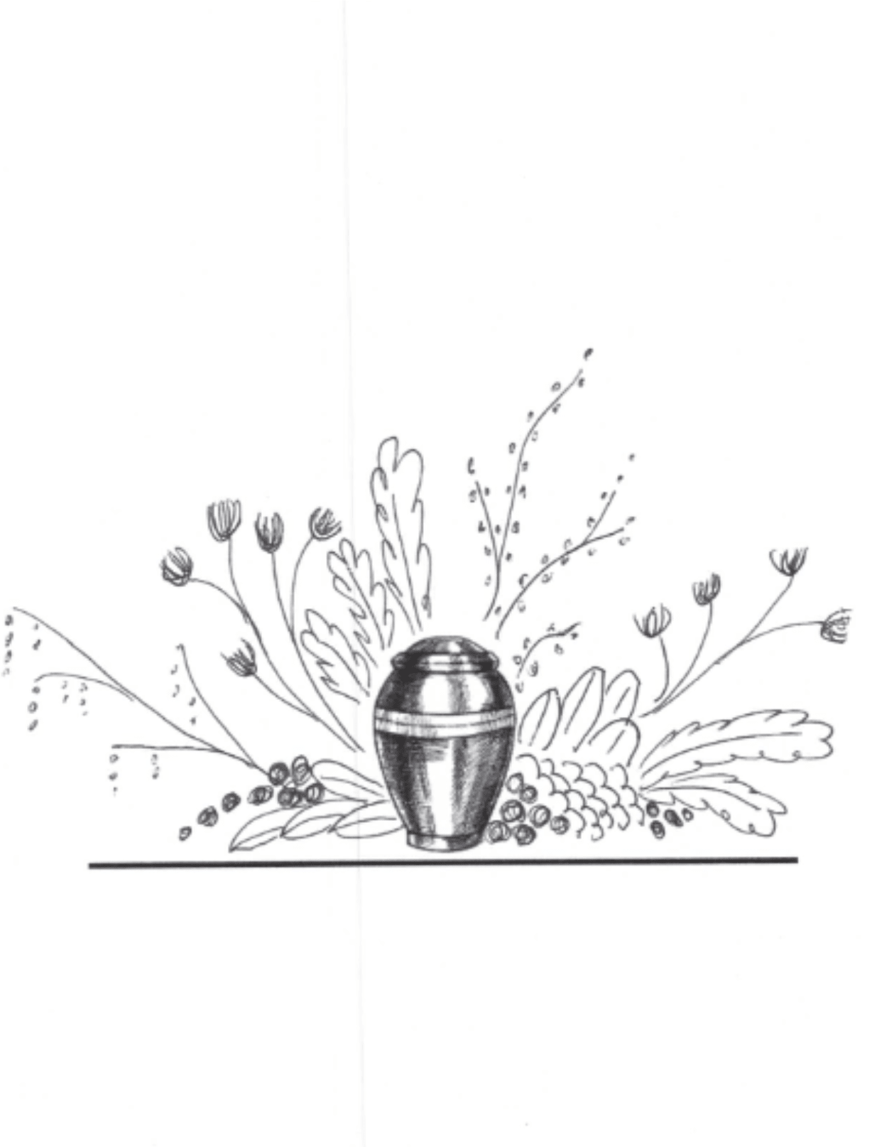 Urn Spray - Backdrop - A backdrop of flowers flowing out from the back of the urn.  Please note preferred colors and any specific flower requests in the order notes.