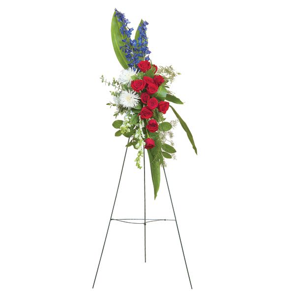 Honor Spray - This standing spray is a honorable display of red, white, and blue blooms.