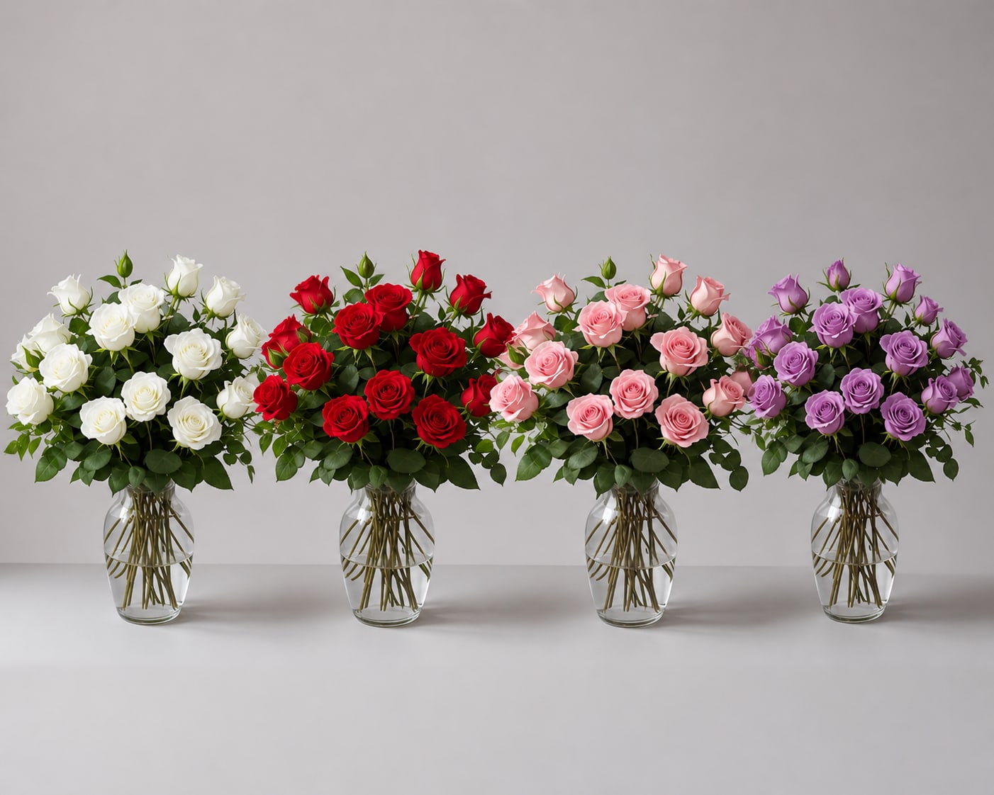 Classic love - Hermoso arreglo 12 rosas frescas cuidadosamente seleccionadas,presentadas en un elegante jarron de cristal con follaje natural.